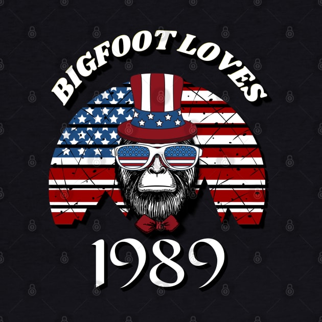 Bigfoot loves America and People born in 1989 by Scovel Design Shop